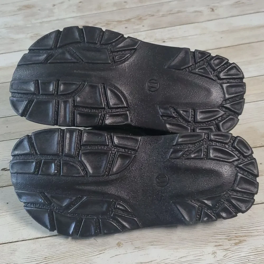 NEW Kids Luna Black Leather Woven Sandals‎ Size 11